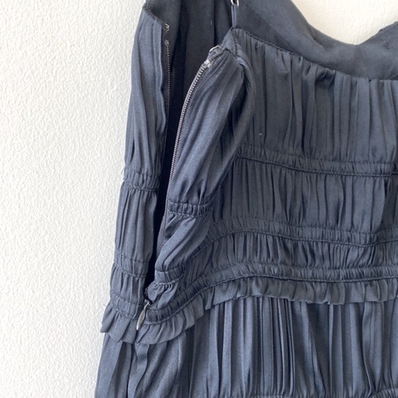 Anthropologie Silky Ruched Slip Dress in Black - Picture 15 of 16